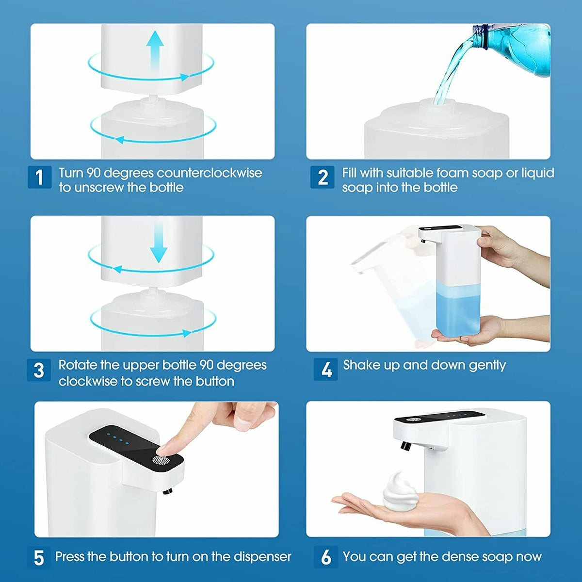 Automatic Foaming Soap Dispenser Rechargeable Touchless Foam Dispenser Bathroom