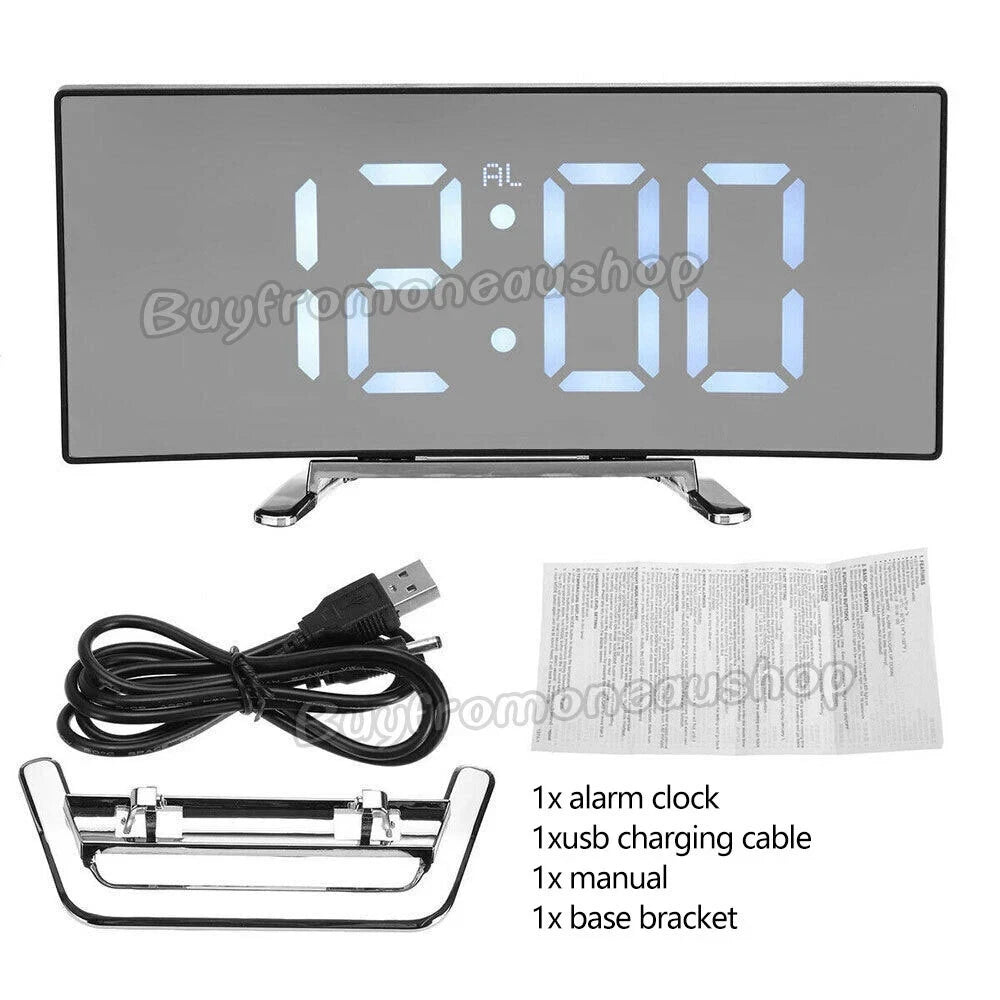 VOVOWOO Large Led Digital Clock Bedside Table Alarm Clock Temperature Time Decor