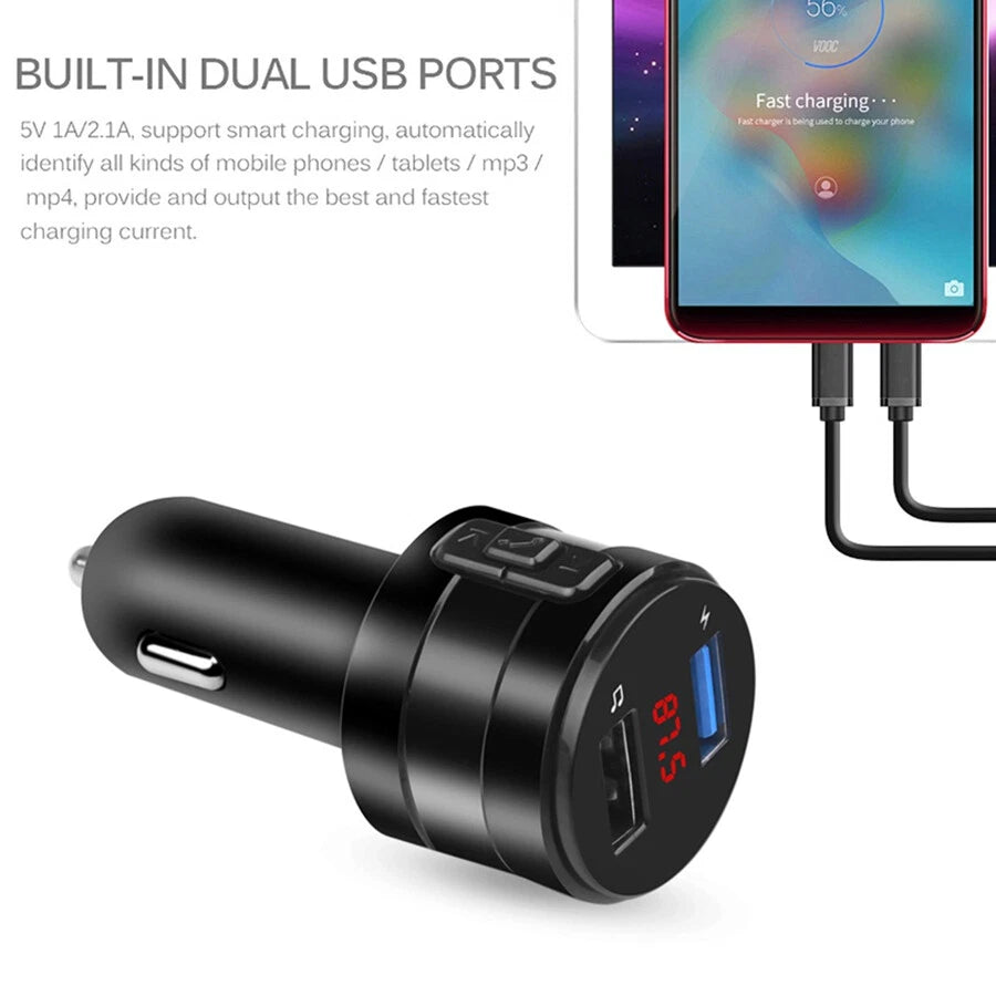 Handsfree Wireless Bluetooth FM Transmitter Car Charger USB MP3 Player Audio Oz