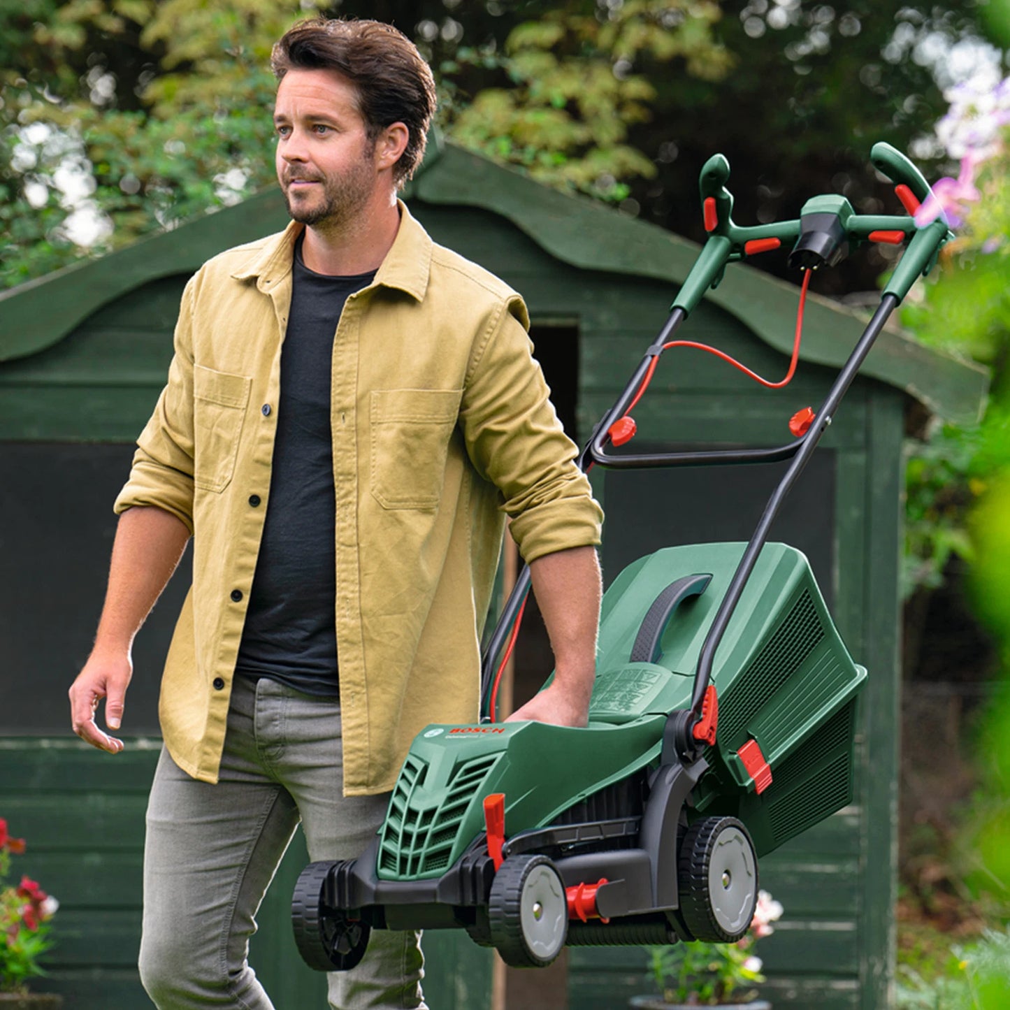 Bosch 1400W Corded Electric Lawn Mower 10m Cable 40L Grassbox UniversalRotak37n