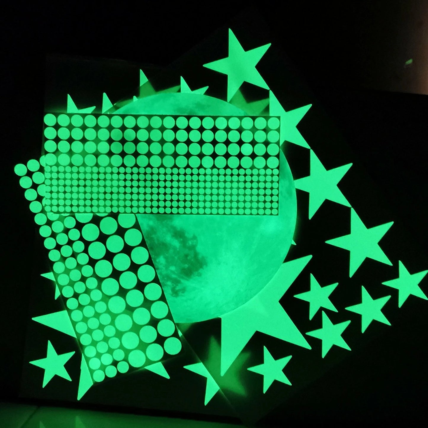 435 Wall Stickers Luminous Stars Moon Planet Glow In The Dark Nursery Kids Room