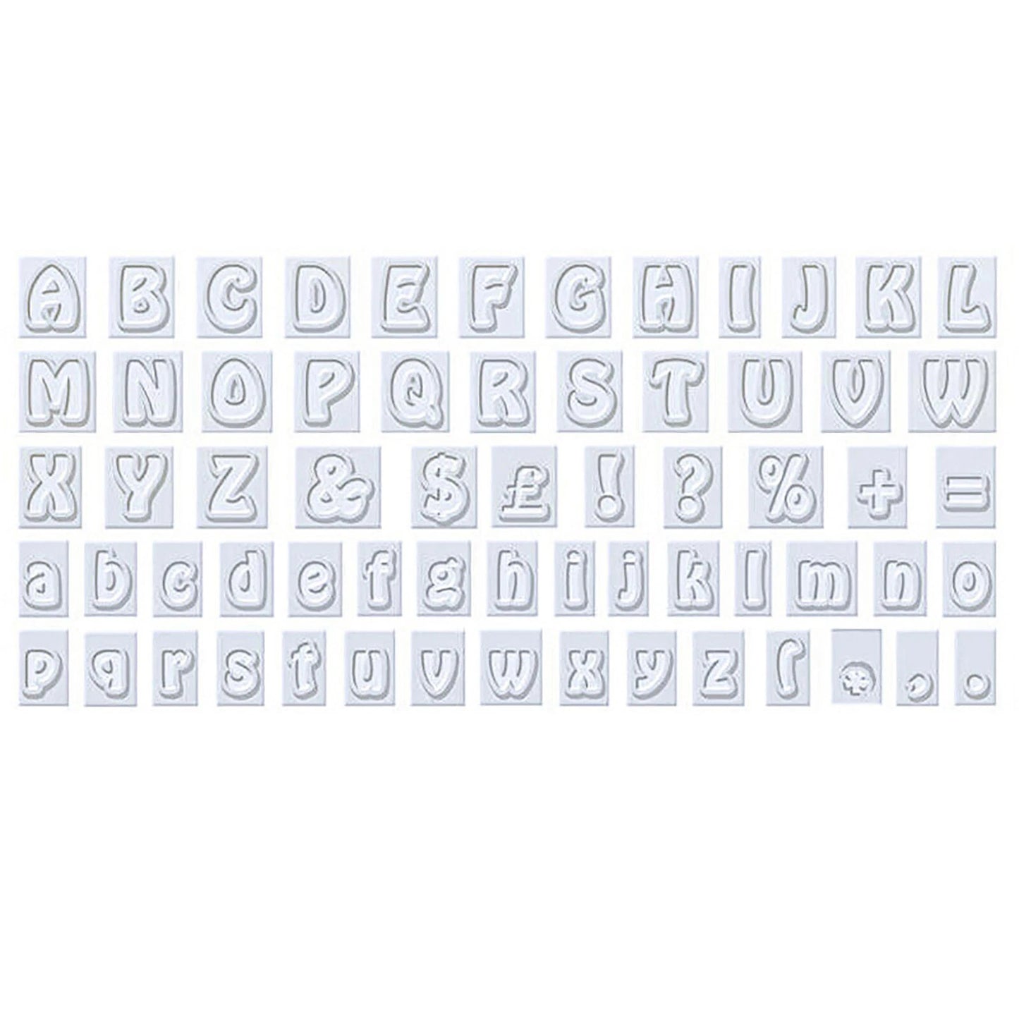 64PCS Fondant Cake Alphabet Letter Cookies Biscuit Stamp Embosser Mold Cutter