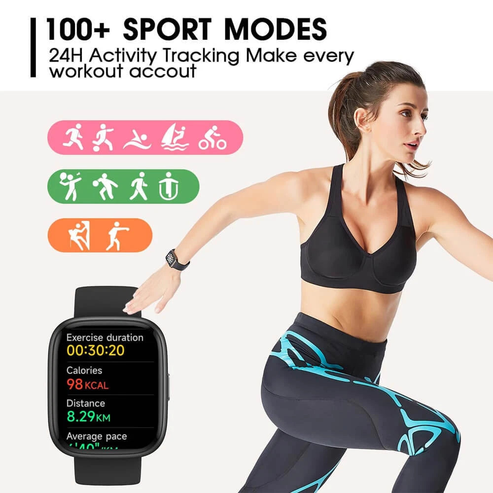 Vibeat Smart Watch for Men Women 1.83" Alexa Built-in Waterproof IP68 Smartwatch