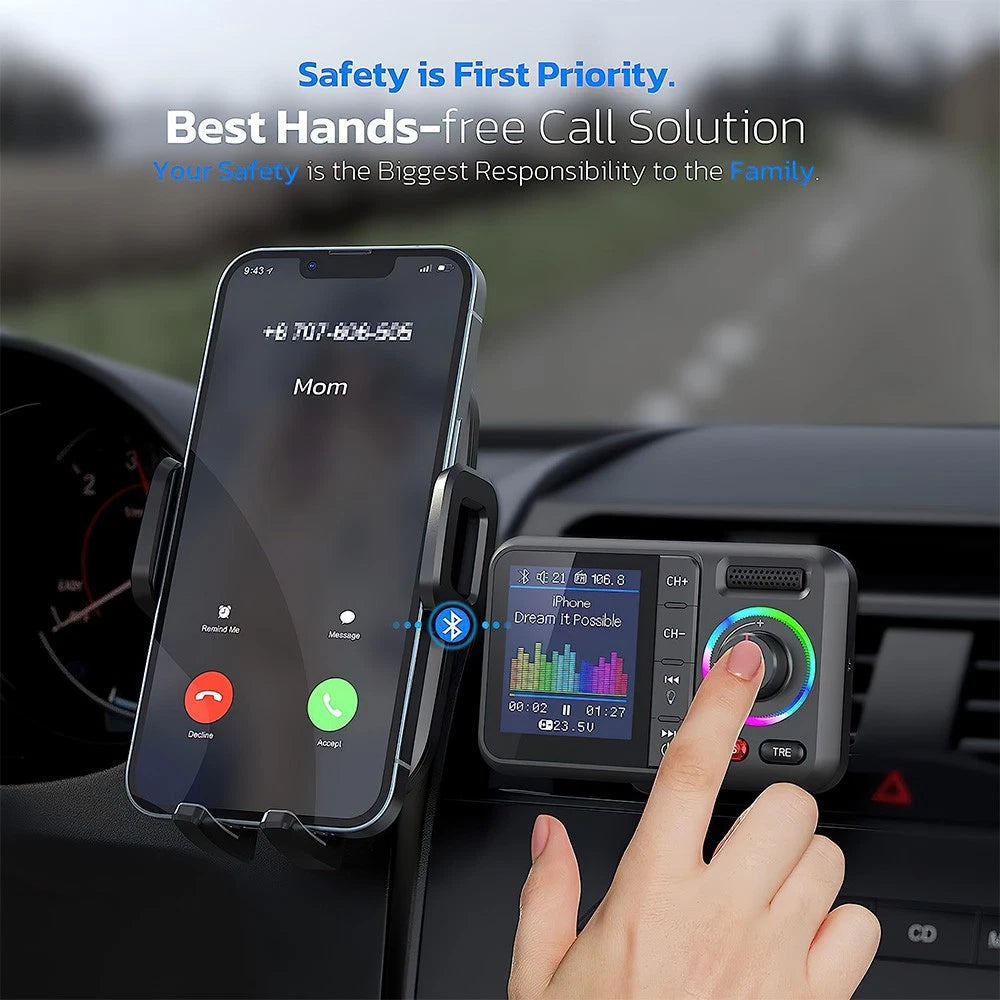 Bluetooth 5.0 Wireless Radio Car FM Transmitter Dual USB Charger MP3 Player