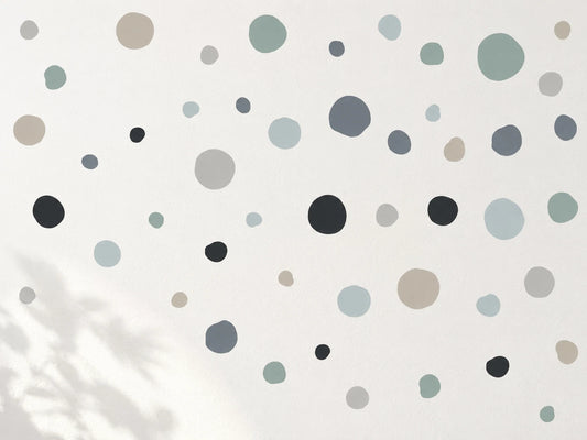 Morandi Boho Polka Dot Wall Decals Neutral Nursery Kids Room Sticker Decor
