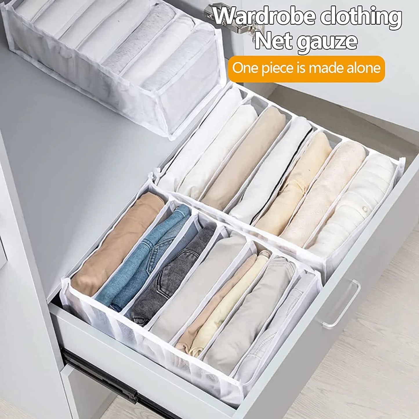 Foldable Clothes Drawer Organizer Mesh Storage Box Closet Wardrobe Jeans T-Shirt