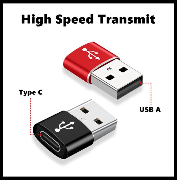 USB Type A Male to USB C Type C Female Charging Port Adapter Fast Converter