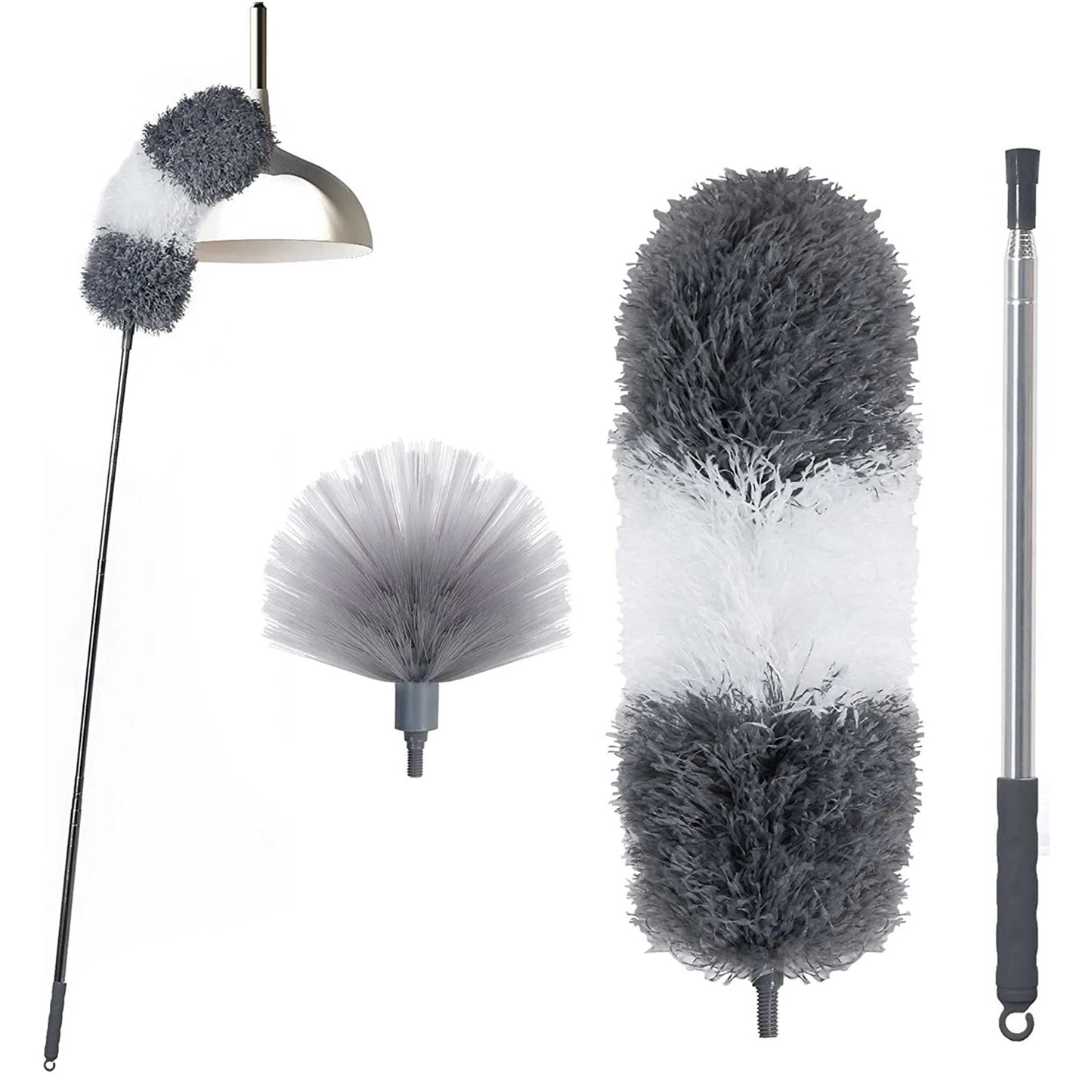 Microfiber Feather Duster Retractable Pole Bendable Duster for Ceiling Fans Cars