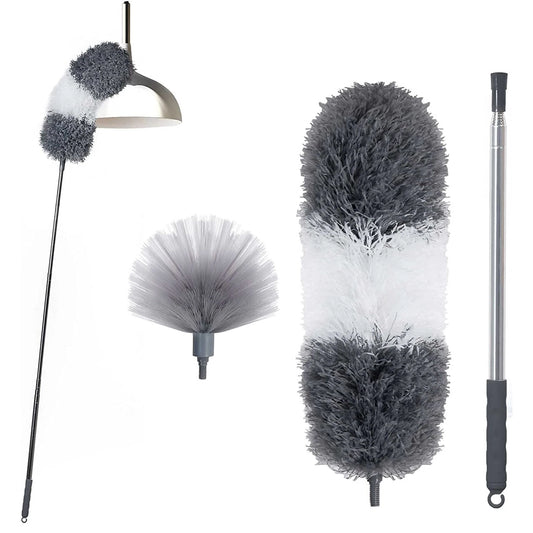 Microfiber Feather Duster Retractable Pole Bendable Duster for Ceiling Fans Cars