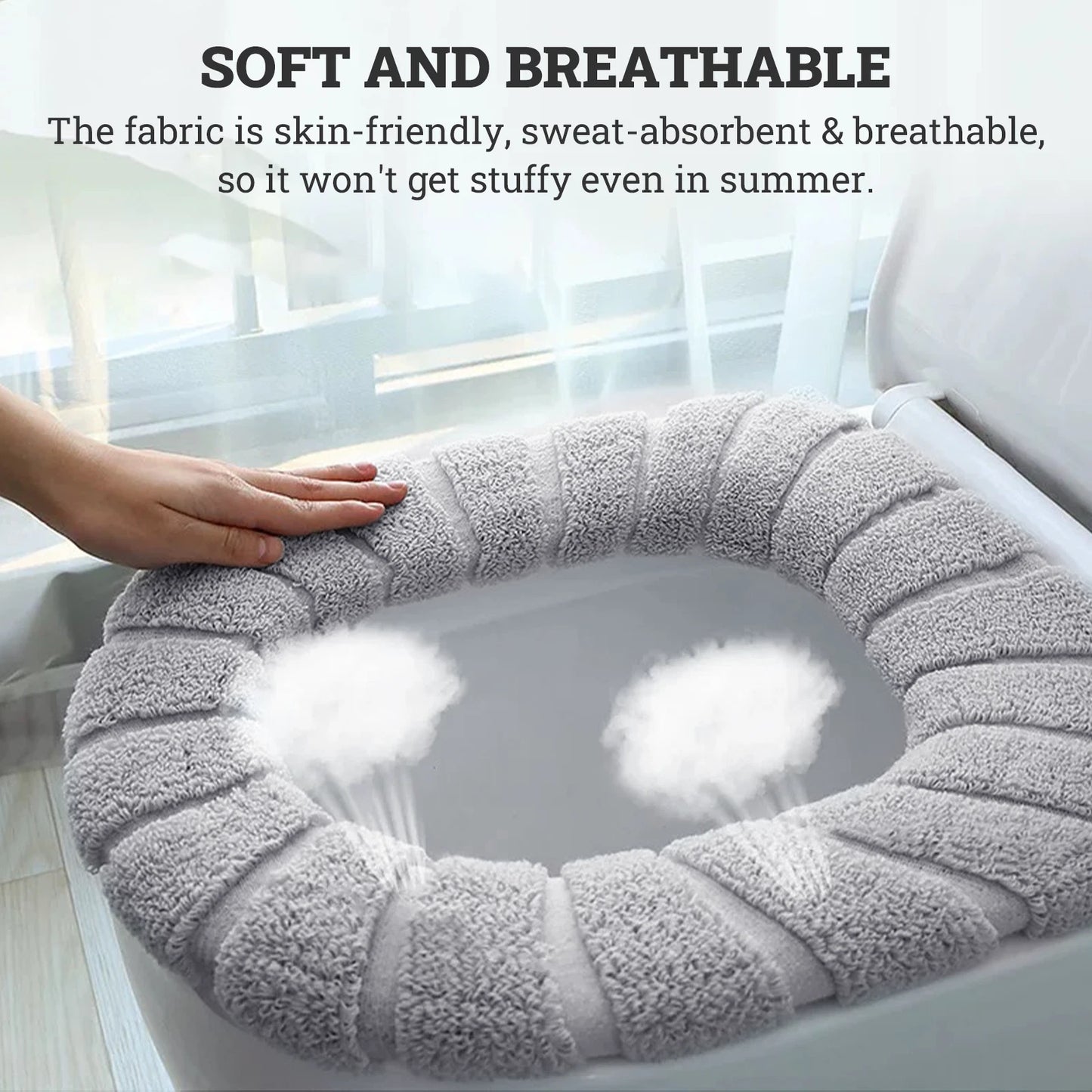 Soft Toilet Seat Mat Bathroom Washable Closestool Cushion Cover Pad Lid Warmer