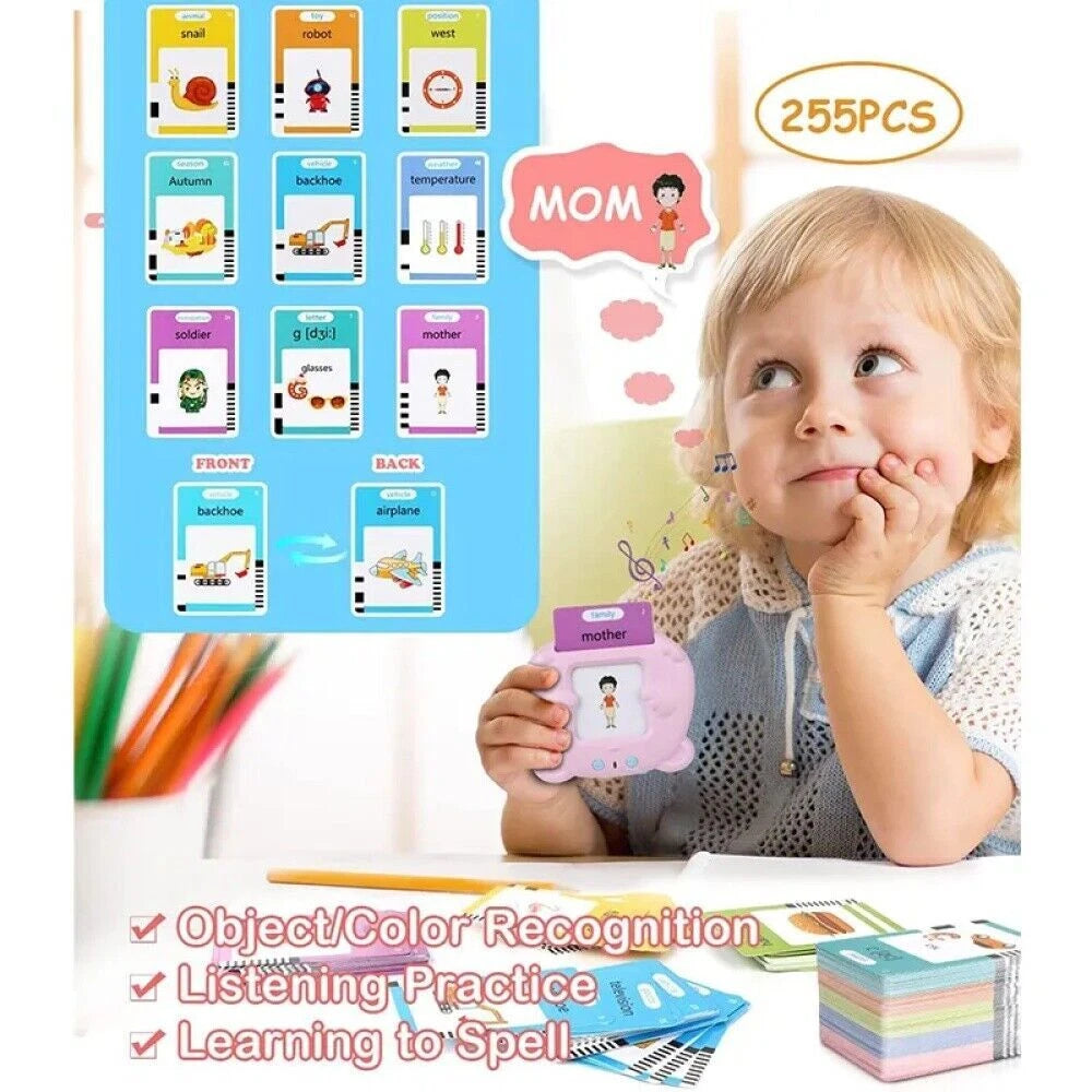 Talking Flash Cards for Toddlers Words Learning Toys Preschool Audible Game Toy