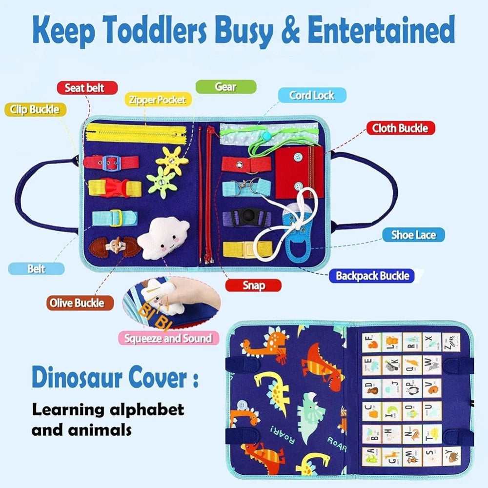 Busy Board Montessori Toddler Sensory Educational Fine Motor Travel Quiet Book
