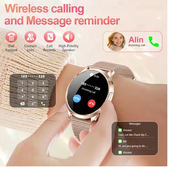 New Smart Watch Full Touch Screen AMOLED Bluetooth Call for Women and Men -DT93