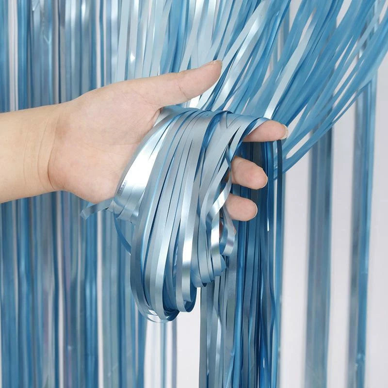 2M Metallic Fringe Tinsel Curtain Foil Backdrop Streamer Event Party Drop AUS
