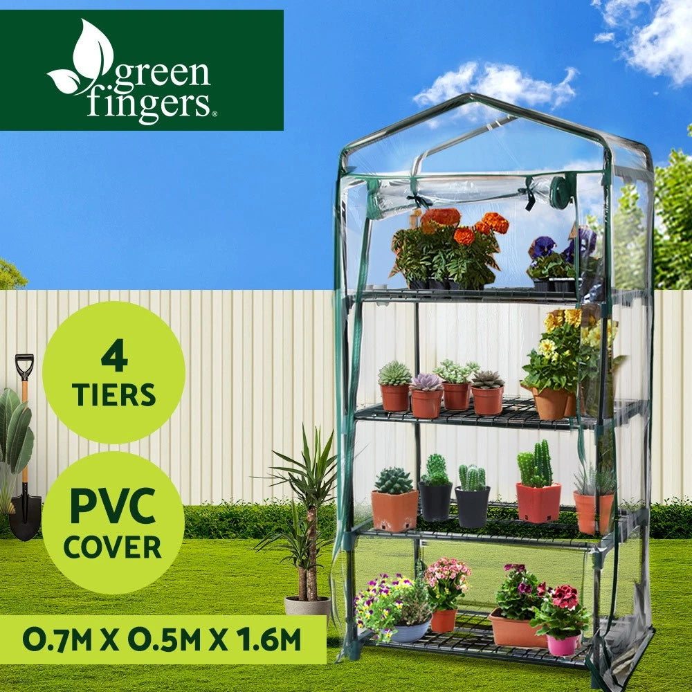 Green Fingers Greenhouse 4 Tiers Mini Green House Garden Bed Planter Box