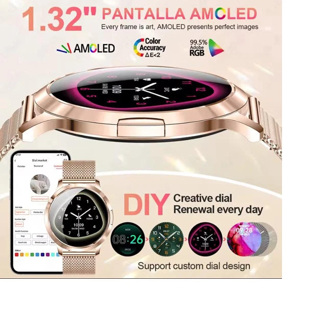 New Smart Watch Full Touch Screen AMOLED Bluetooth Call for Women and Men -DT93