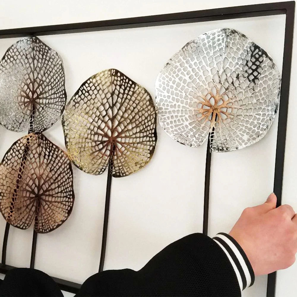 Large Floral Metal Wall Sculpture Hanging Art Home Patio Garden Decoration Decor