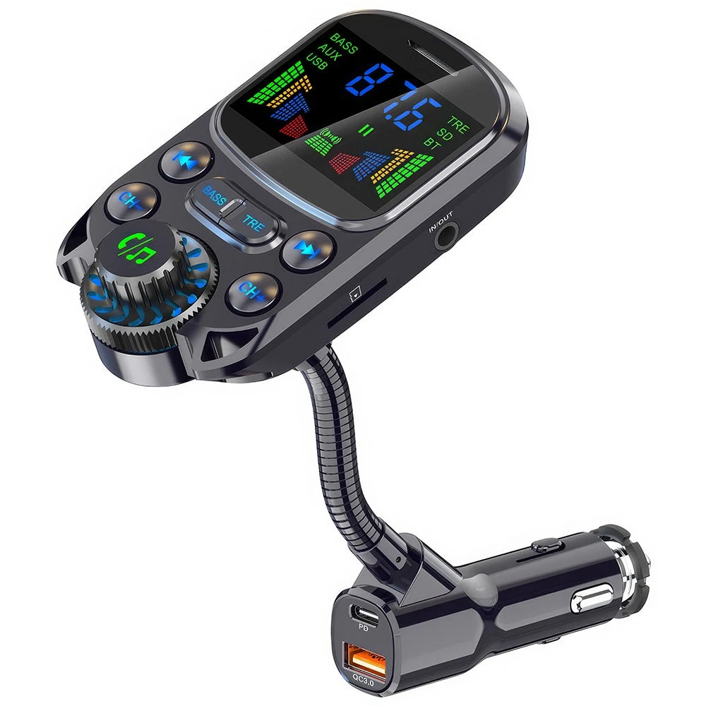 Bluetooth 5.3 Radio Car Kit Wireless FM Transmitter with USB Charger MP3 Player