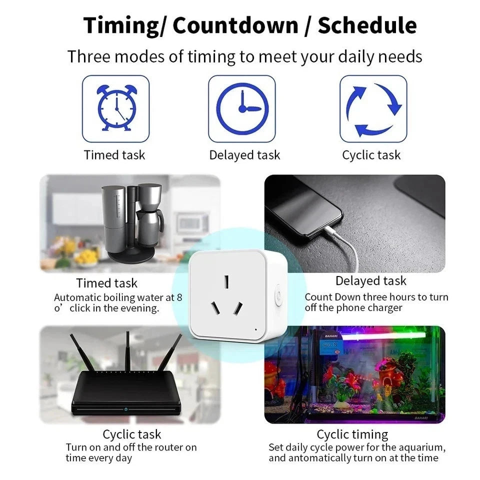 16A Smart WiFi Socket Plug Switch AU Voice Control Timer Tuya Alexa Google Home1