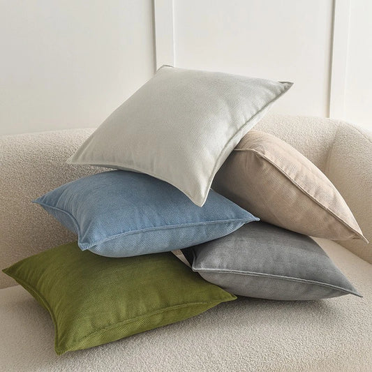 2XCream Velvet Cushion Cover Herringbone jacquard cushion Pillow Case Sofa Decor