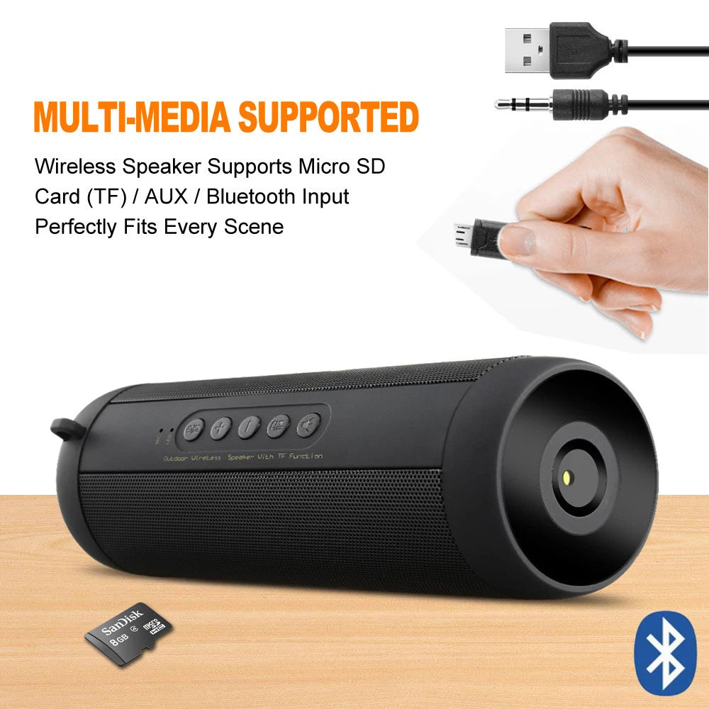 Wireless Bluetooth Speaker Portable Stereo Music Waterproof AUX/TF/FM/Radio