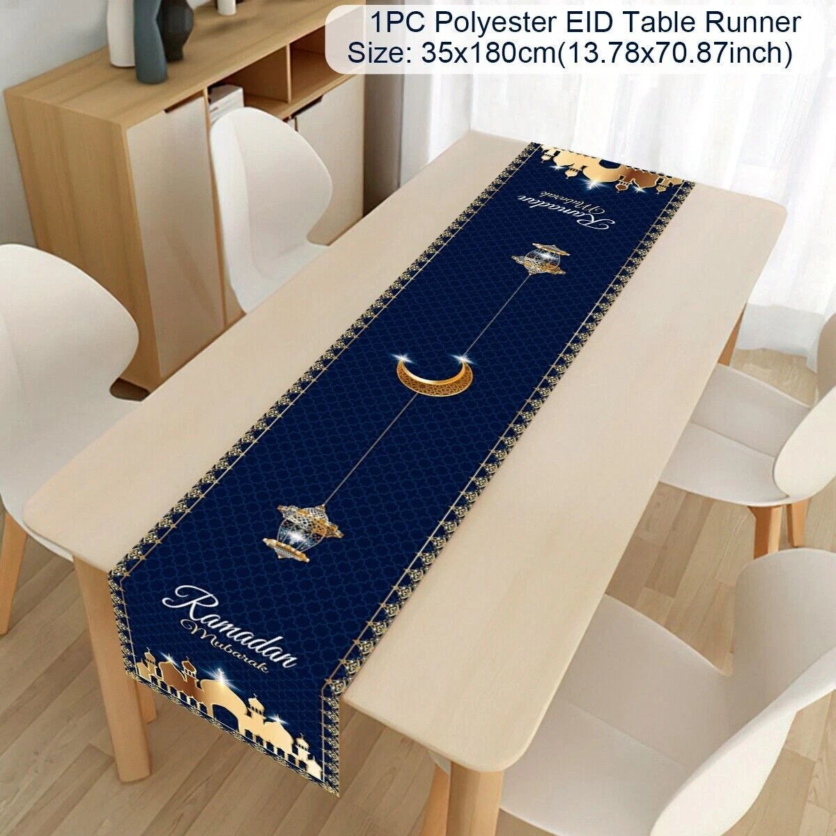Eid Mubarak Table Runner Ramadan Decoration For Home Islamic Muslim Party Decor