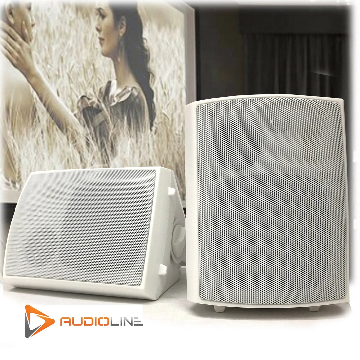 NEW AUDIOLINE 3-WAY INDOOR OUTDOOR SPEAKER 4" WALL CEILING HOME STUDIO PATIO