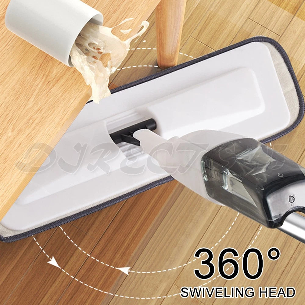 Spray Mop Microfibre Flat Mop Cleaner Floor Kitchen Bathroom Cleaner with 6 Mops