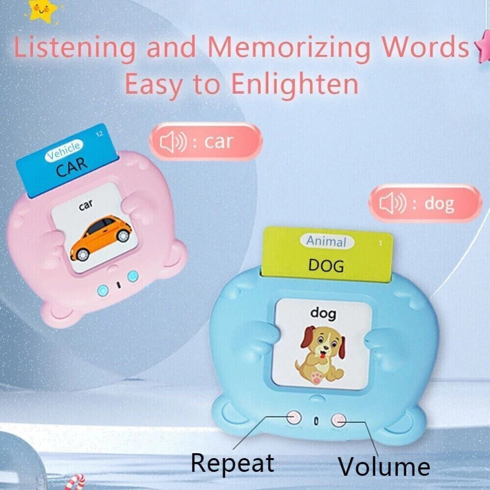 Talking Flash Cards for Toddlers Words Learning Toys Preschool Audible Game Toy