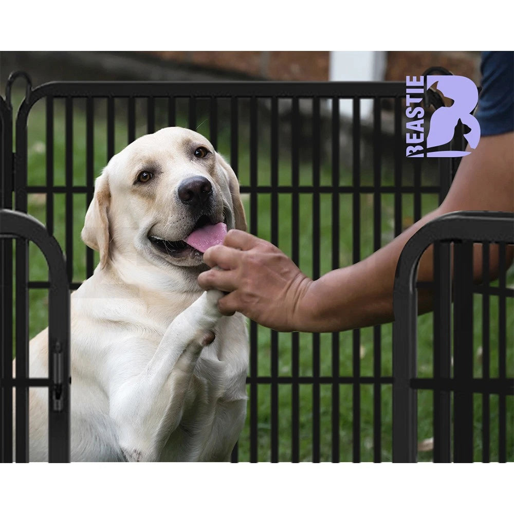 BEASTIE Dog Playpen Pet Fence Cage 8 Panel Metal Enclosure Puppy Exercise 32"