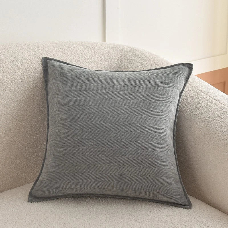 2XCream Velvet Cushion Cover Herringbone jacquard cushion Pillow Case Sofa Decor