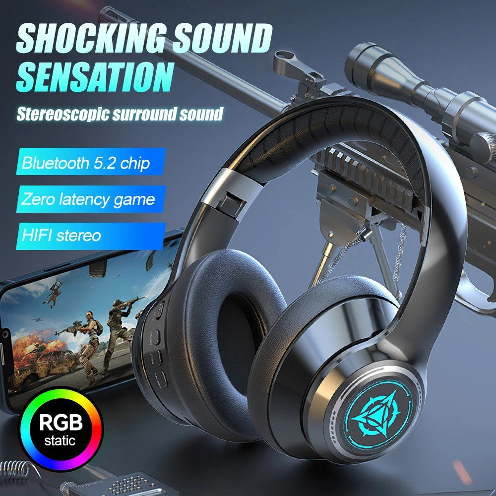 Wireless Headphones Bluetooth Earphones Stereo Headset Rechargeable with Mic