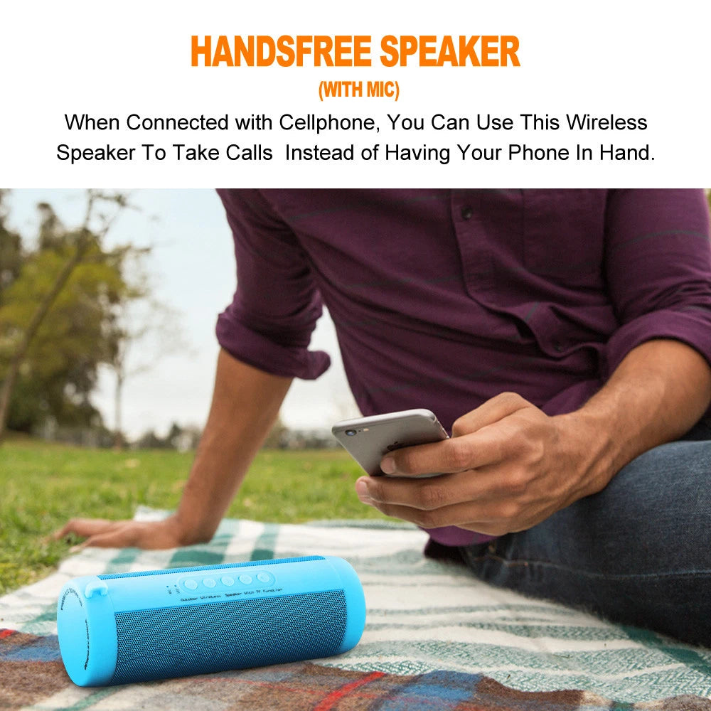 Wireless Bluetooth Speaker Portable Stereo Music Waterproof AUX/TF/FM/Radio