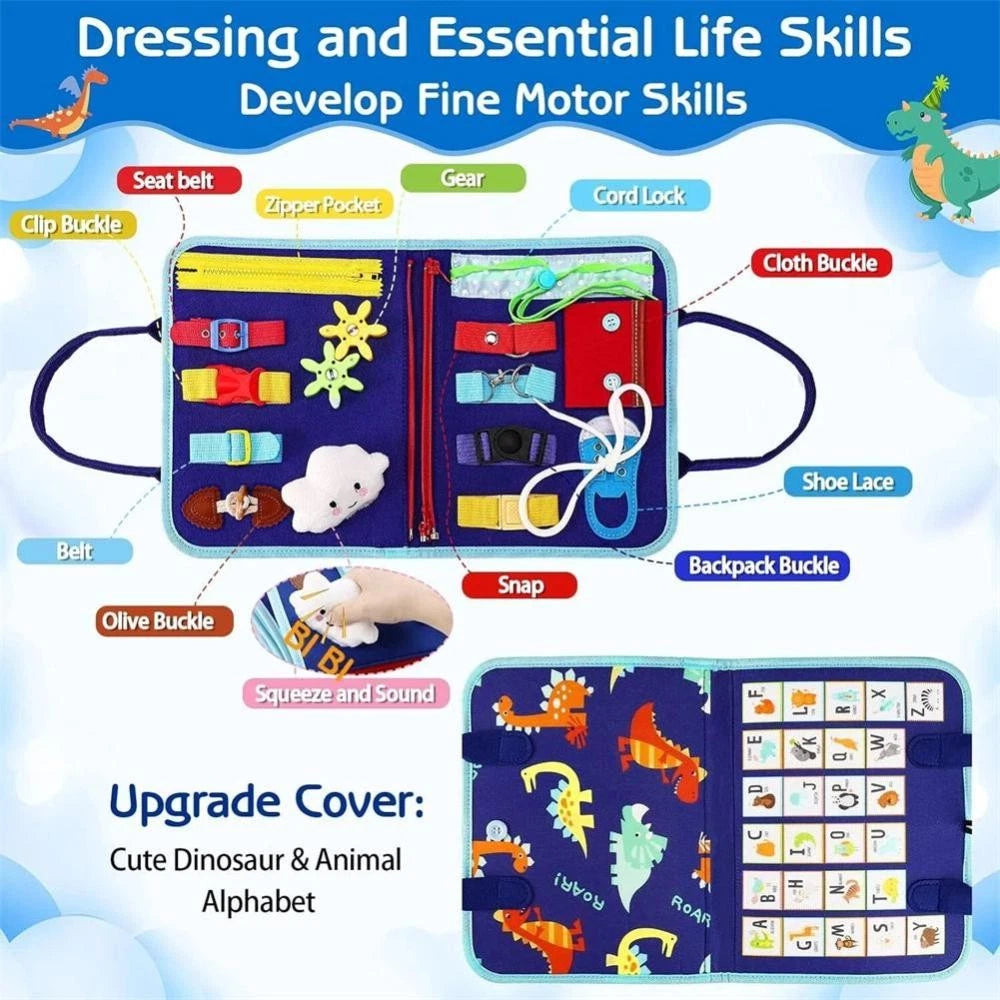 Busy Board Montessori Toddler Sensory Educational Fine Motor Travel Quiet Book