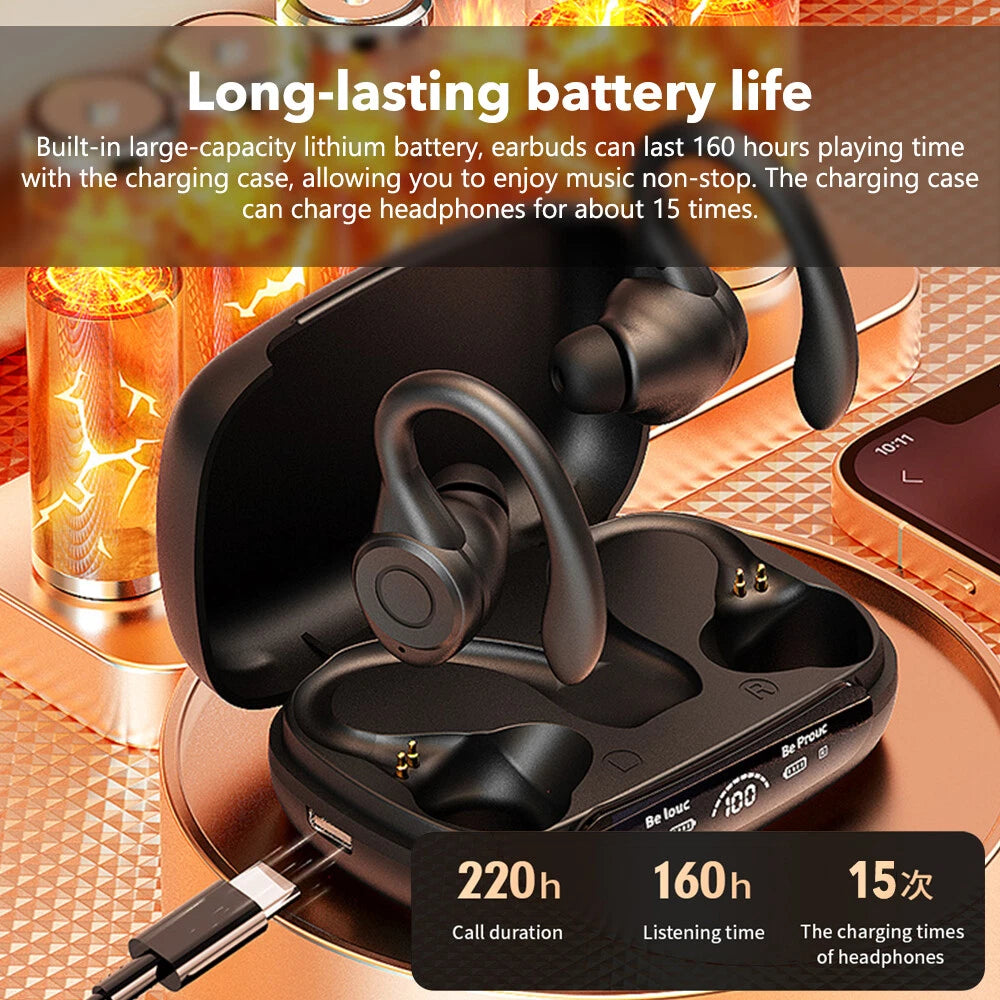 Wireless Sweatproof Bluetooth Earphones Headphones Sport Gym Earbuds with Mic
