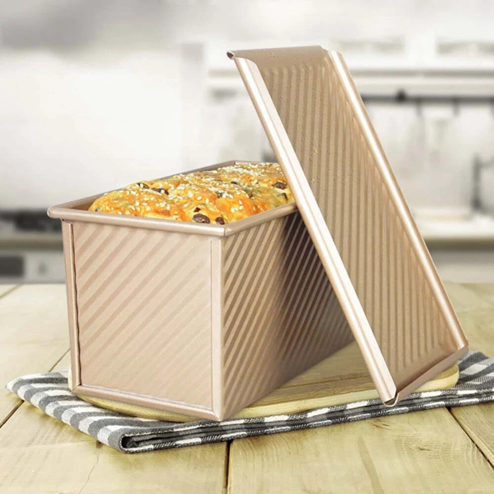 Pullman Loaf Pan with Lid Non-Stick Bakeware Bread Toast Mold Carbon Steel Cor
