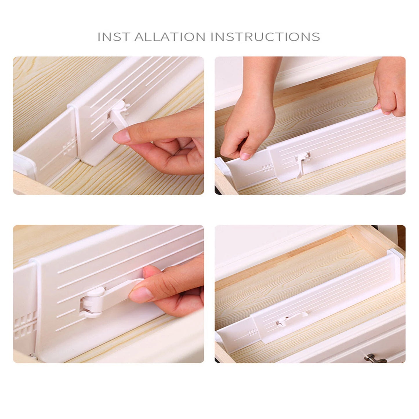 6PCS Adjustable Drawer Divider Partition Storage Organizer Clapboard Expandable