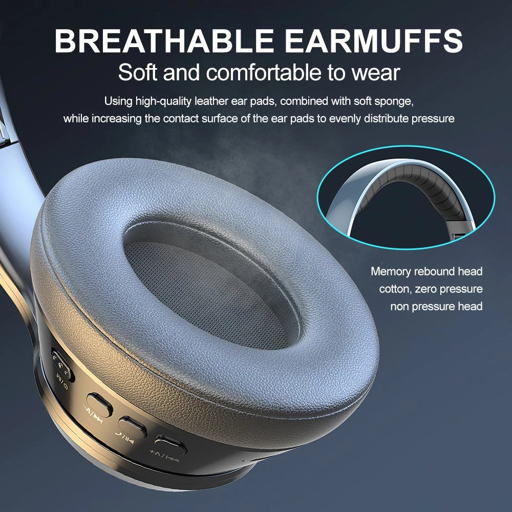 Wireless Headphones Bluetooth Earphones Stereo Headset Rechargeable with Mic