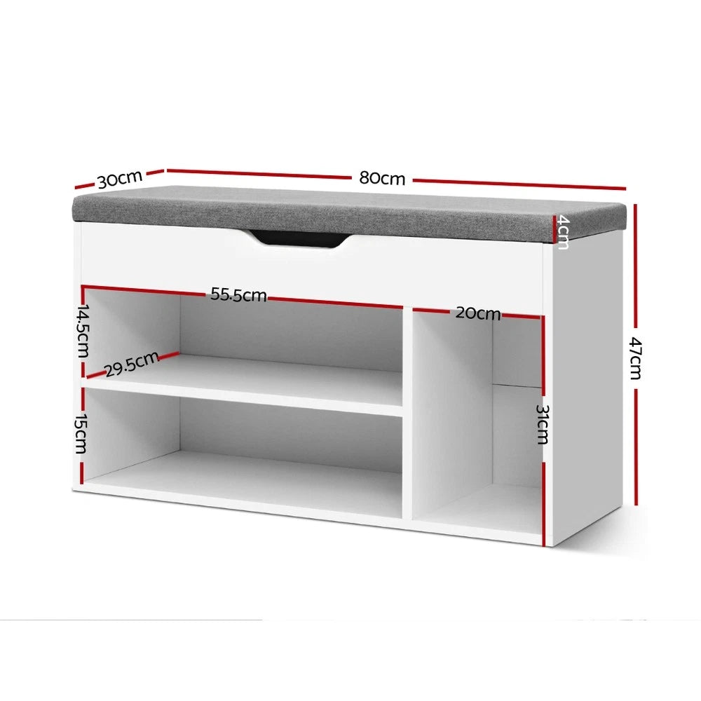 Artiss Shoe Rack Storage Cabinet Bench Shoes Organiser Shelf Cupboard Box White