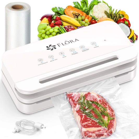 Flora Food Vacuum Sealer Machine-Professional Fresh Saver-White-FL-FVS-5199-AU