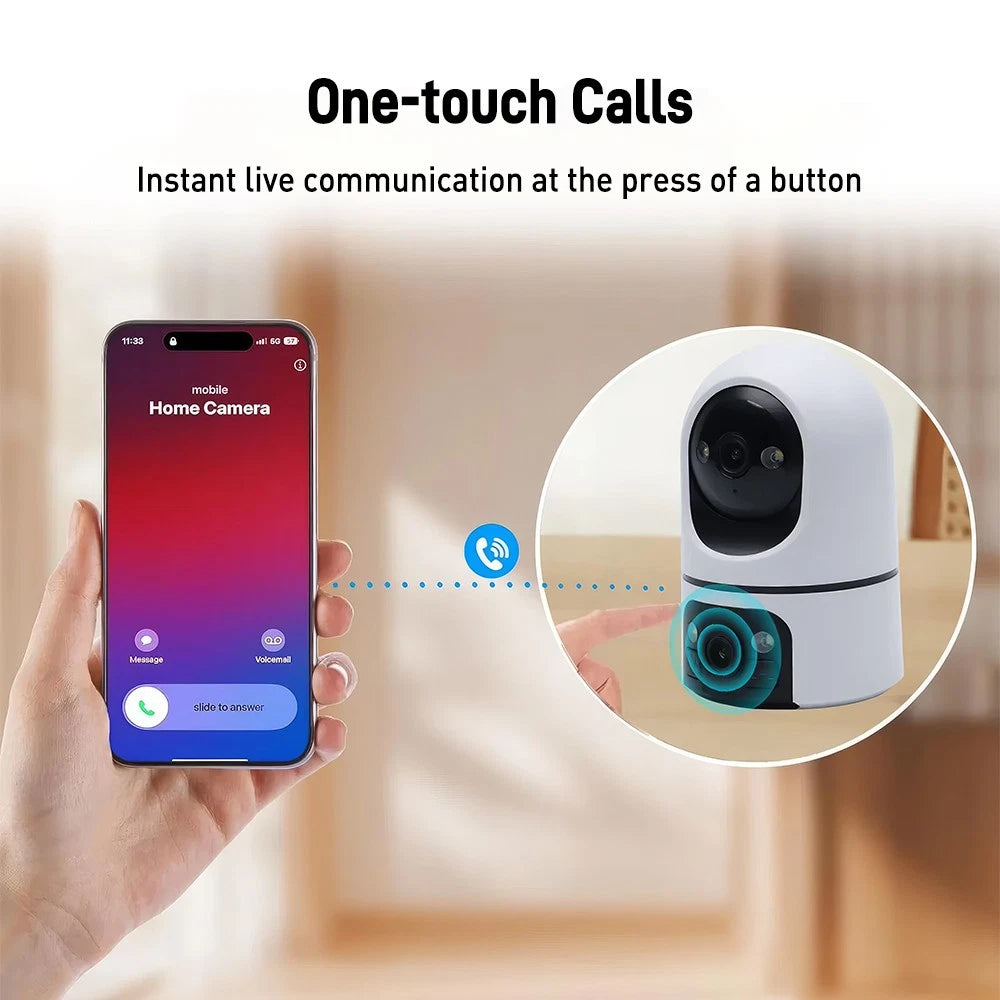 Security Camera 2.4G WIFI Indoor Smart Home Baby Pet Monitor Night Vision Wired