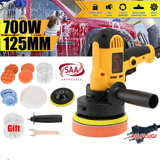 700W Portable Electric Polisher Car Polishing Machine Waxer Sander Buffer 125mm