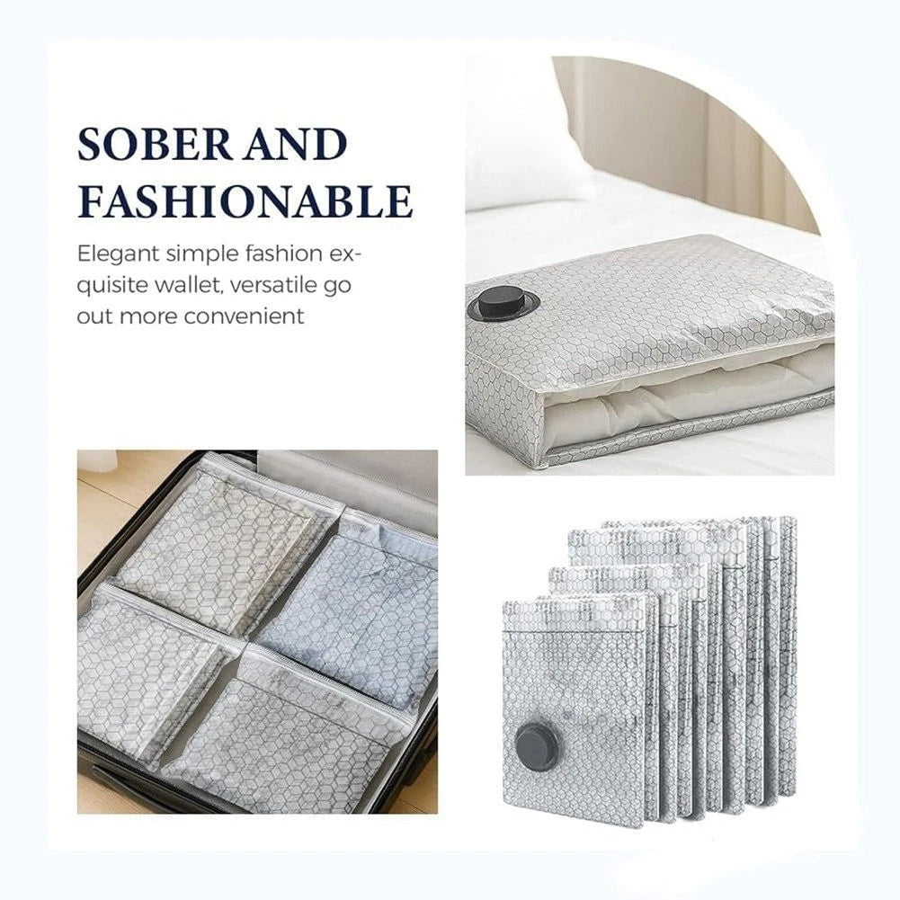 6-15PCS Travel Vacuum Storage Bags with Rechargeable Electric Pump Compression