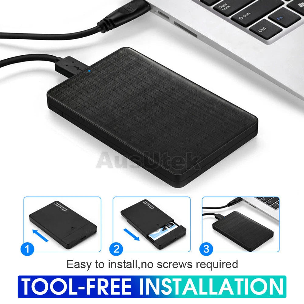 NEW USB 3.0 Portable External Hard Drive Disk Case Slim SATA Storage Box Device