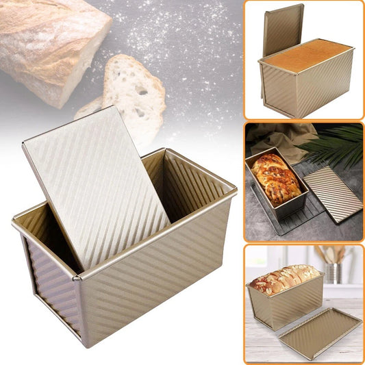 Pullman Loaf Pan with Lid Non-Stick Bakeware Bread Toast Mold Carbon Steel Cor