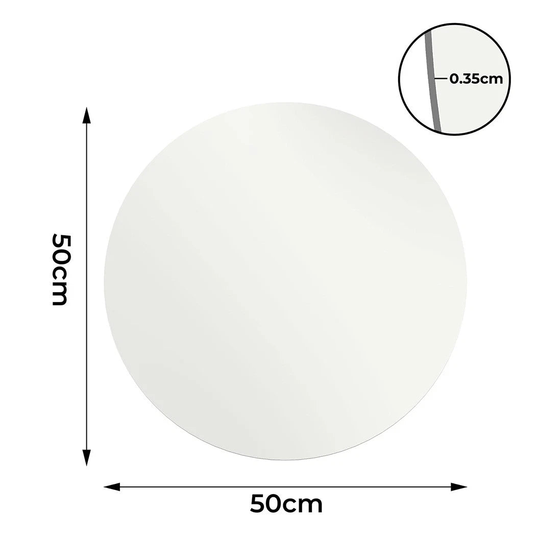 Yezi 50cm Round Wall Mirror Frameless Tempered Glass Explosion-Proof Home Decor