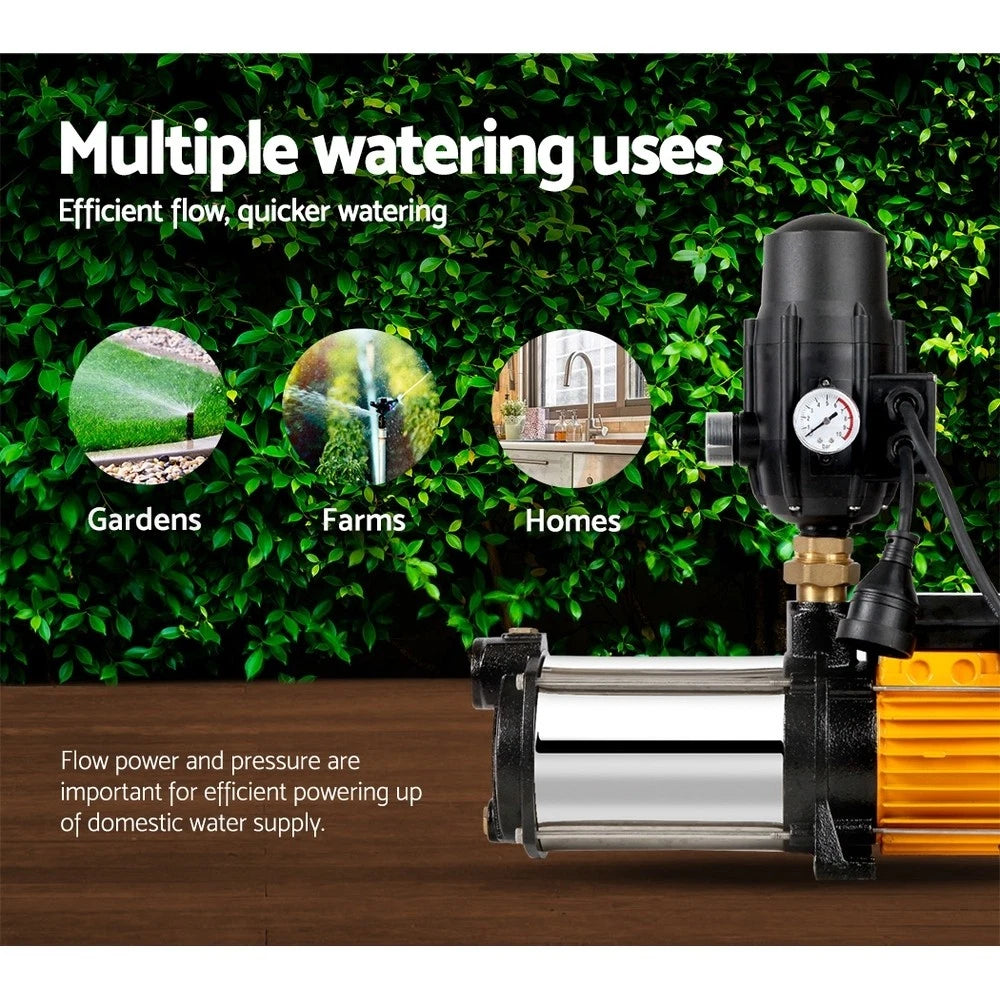 Giantz Garden Water Pump High Pressure 2500W Max 5-Stage Tank Irrigation Black