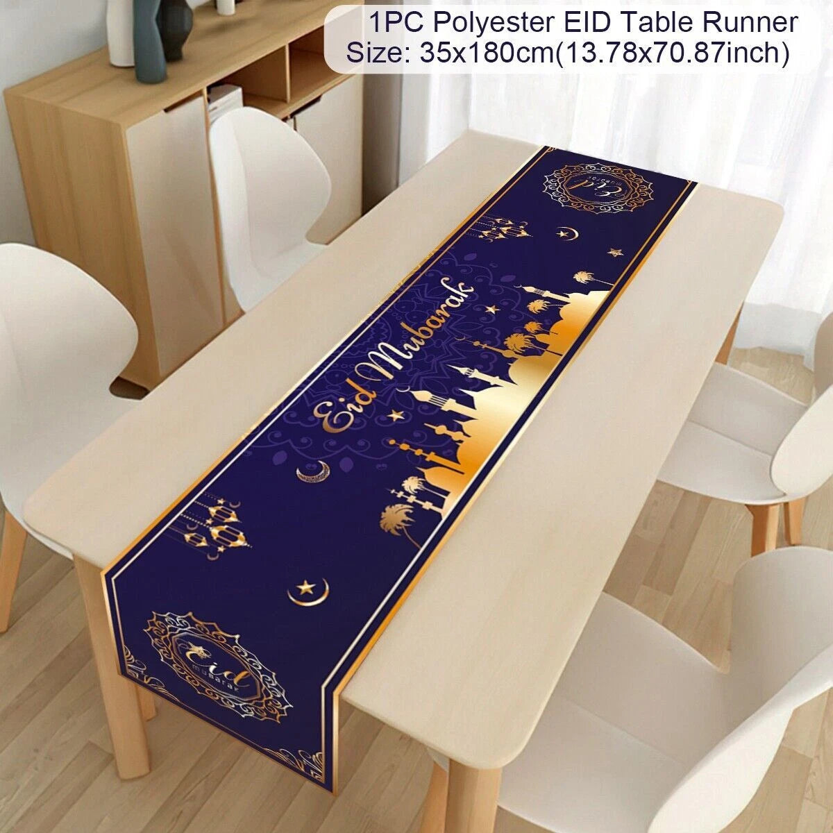 Eid Mubarak Table Runner Ramadan Decoration For Home Islamic Muslim Party Decor