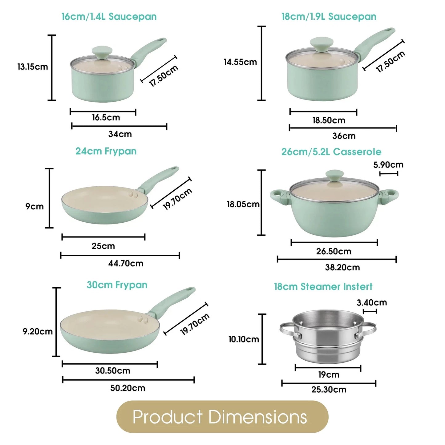 RACO SmartStart Ceramic Nonstick Induction 6 Piece Cookware Set With Pan Protect