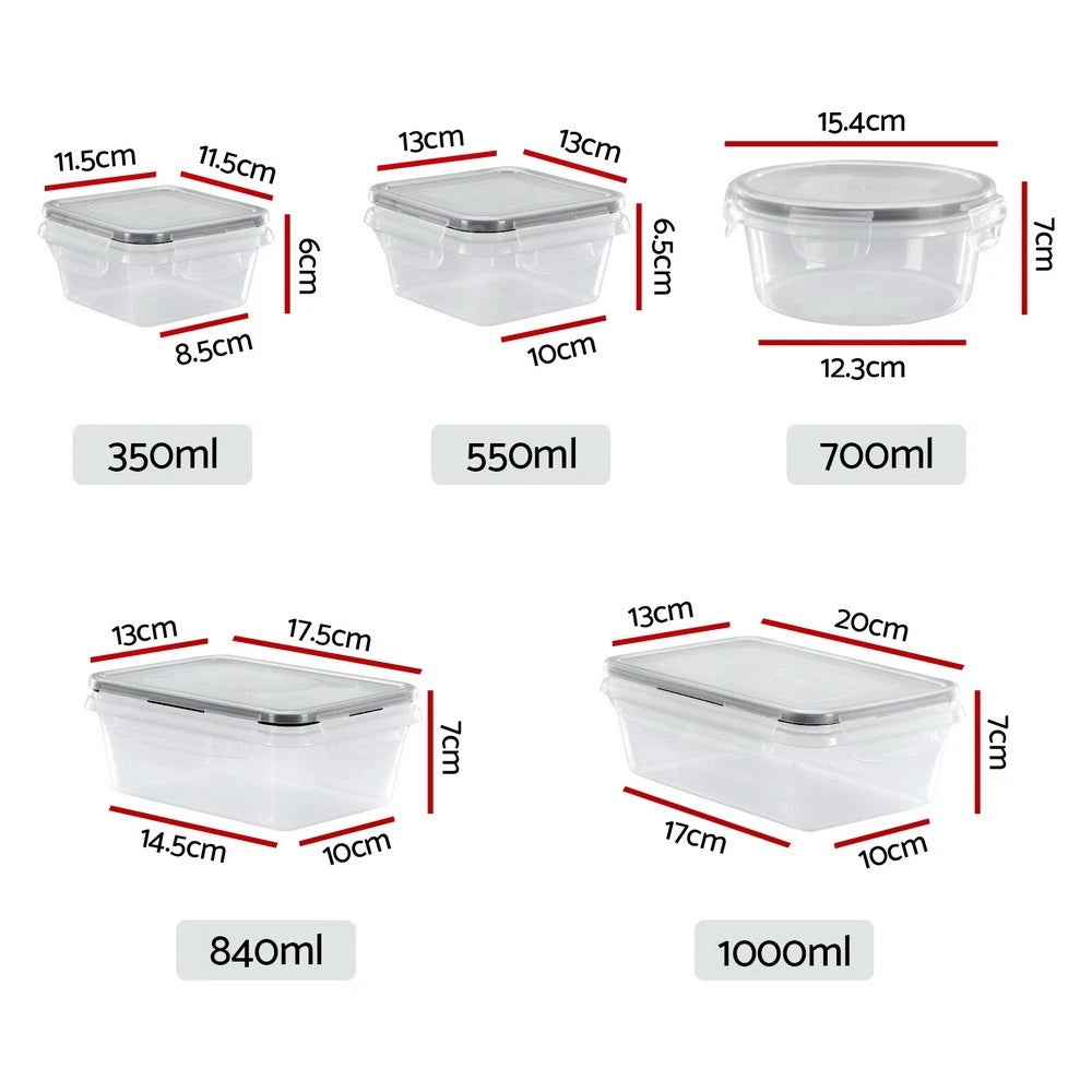 5-star chef 16PCS Airtight Food Storage Container Fridge Freezer Kitchen Box